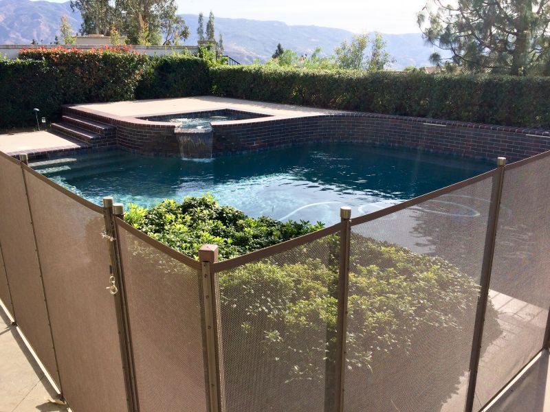 Mesh Pool Safety Fence in Use